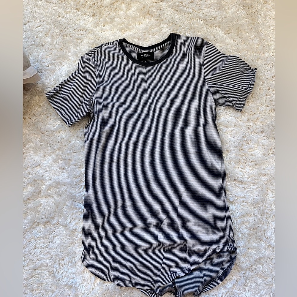 Black & White Striped Long PAC Sun T-Shirt